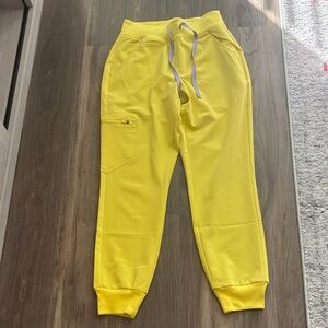 Figs High Waisted Zamora joggers in Lifesaver Yellow